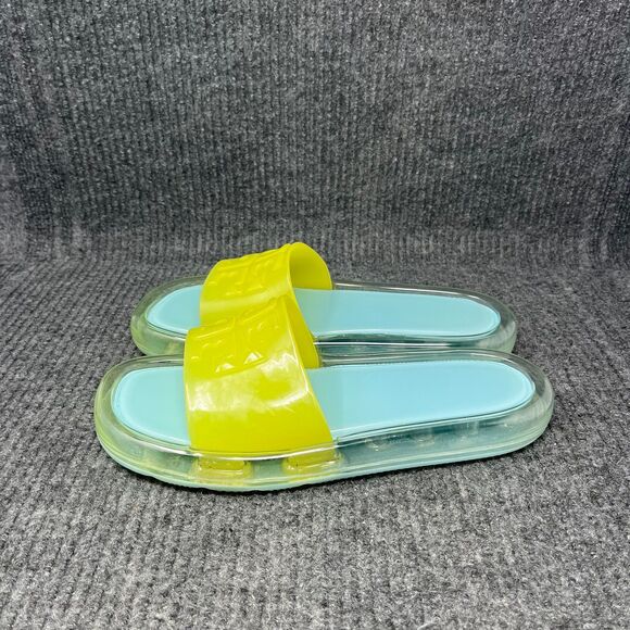 Tory Burch Bubble Jelly Slide Sandals Island Blue Yellow Women’s 8 B Rubber Pool - Picture 4 of 6